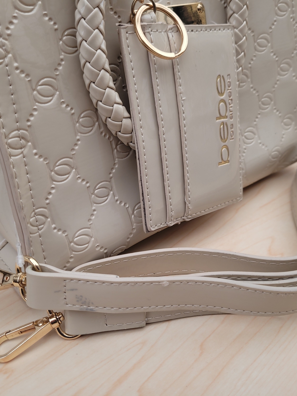 Bebe Cream Embossed Satchel Crossbody Bag – Gold Hardware
Elegant Bebe handbag - Picture 11 of 13